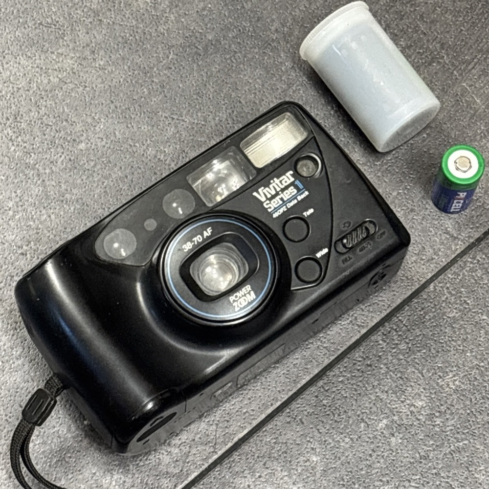Vivitar Camera Series 1 460PZ Data Back 38-70 zoom AF W/ 35mm Film Extra Battery